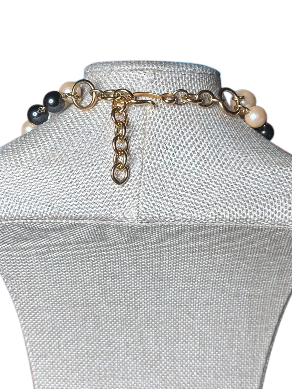 Pearl and Black Bead Double Strand Necklace & Bracelet Set - Picture 4 of 4